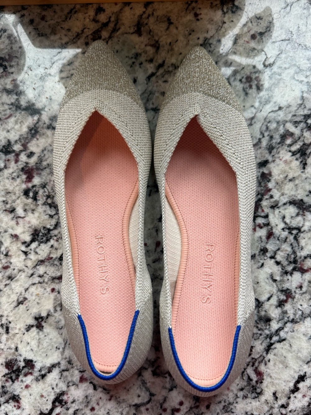 NWOT Rothy’s The Point Flats in Diamond Metallic Toe Size 8 - Picture 7 of 7